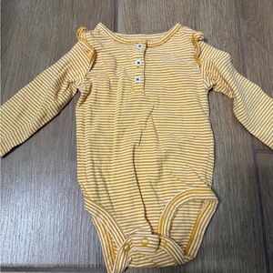 Carter's Yellow Striped Long Sleeve Bodysuit